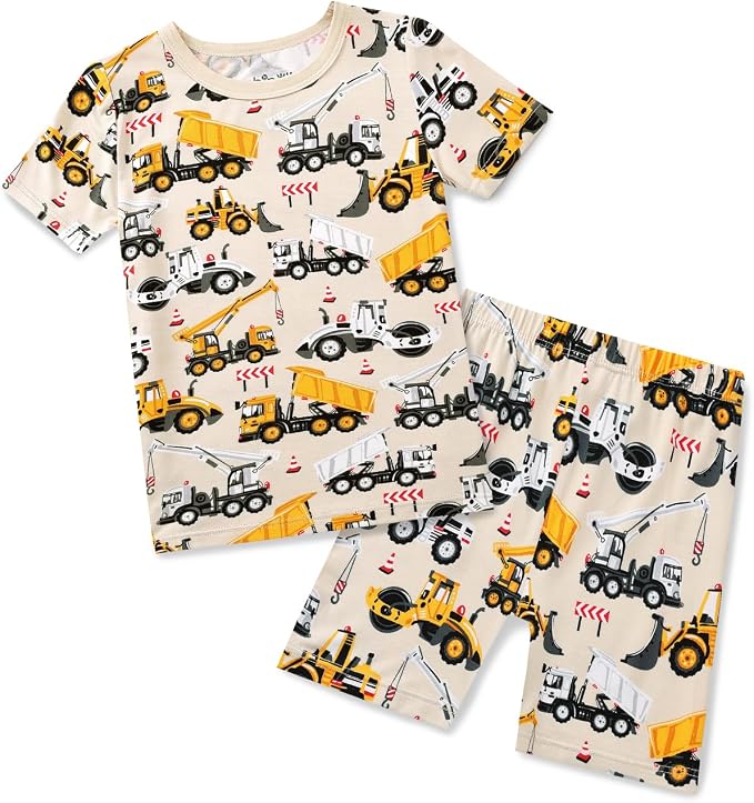 babee Reshinee Bamboo Viscose Toddler Boys Pajamas Set, Short Sleeve Kids by babeeReshinee