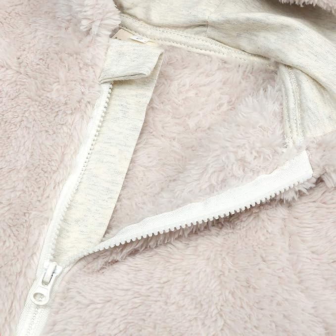 Baby Hooded Fleece Romper Long Sleeve Onesie Outwear Outfits 0-12M | Fall - Image 3