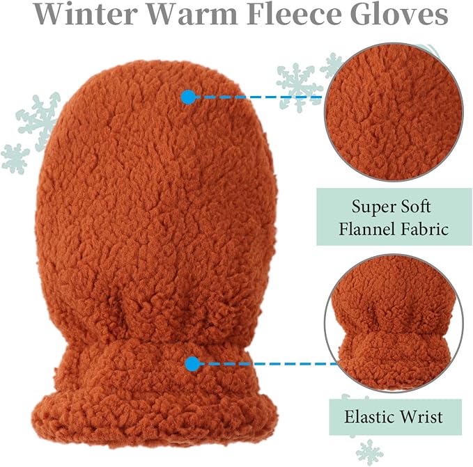Zsedrut Baby Boys Winter Glove Warm Toddler Infant Girls Mittens Fleece Lined - Image 3