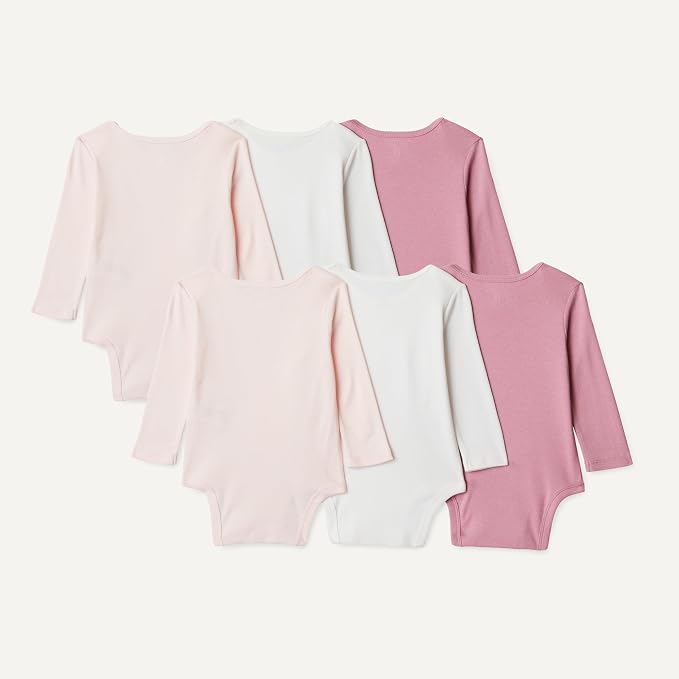 Amazon Essentials Unisex Babies' Long-Sleeve Cotton Bodysuits - Image 3