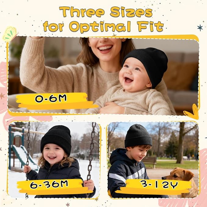 ZOORON Toddler Beanie Baby Kids Beanies Warm Winter Hat Knit Skull Cap - Image 2