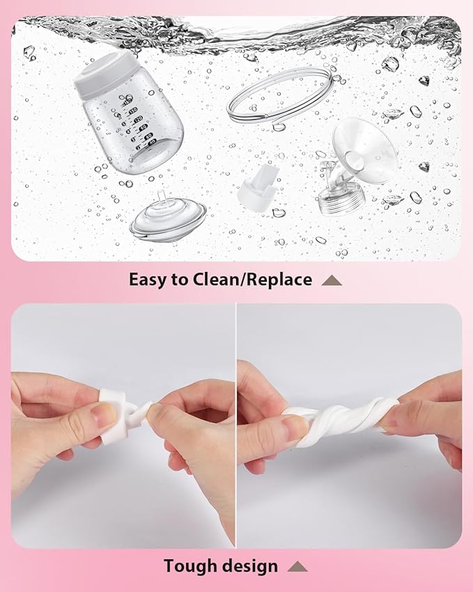 Breast Pump Parts Compatible with Spectra S1/S2/9 Plus, Not Original Accessories, 4 Set Replacements Include 17mm Flanges, Valves, Backflow Protectors (Duckbills Included), Tubings and Bottles