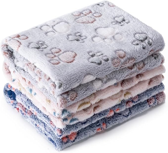 1 Pack 3 Blankets for Dog Puppy Cat | Super Soft Fluffy Premium Fleece Pet by CADONO