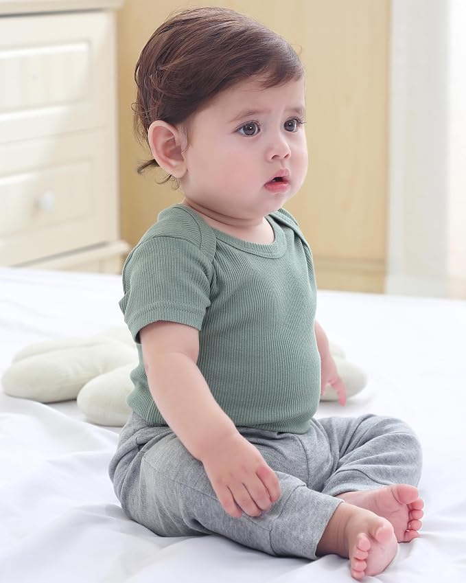Baby Bodysuits Ribbed Mix Summer Newborn Boy Girl Clothes 5-pack | Multiple - Image 2