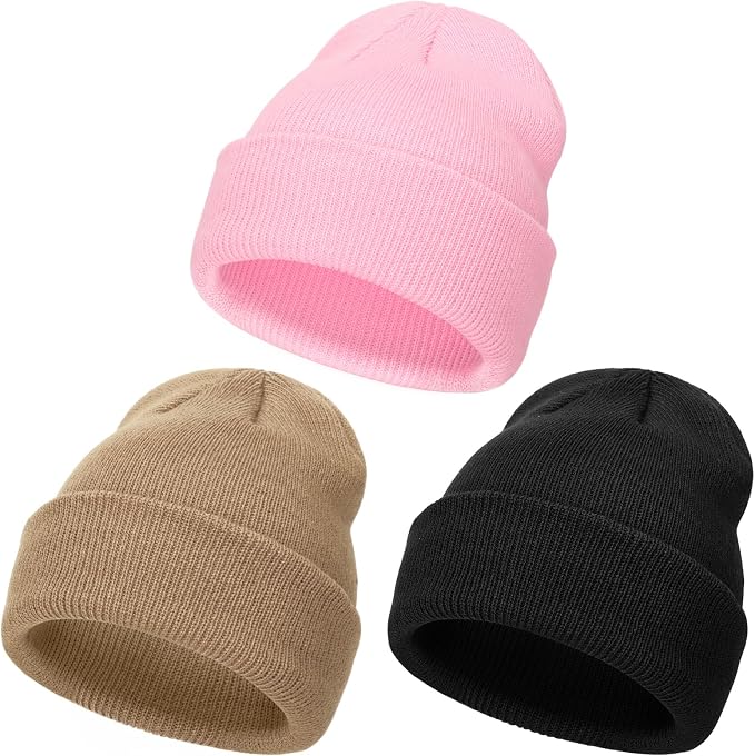 DRESHOW BQUBO 3 Pack Baby Beanies Toddler Kids Winter Hats Soft Knit Hat - Image 8