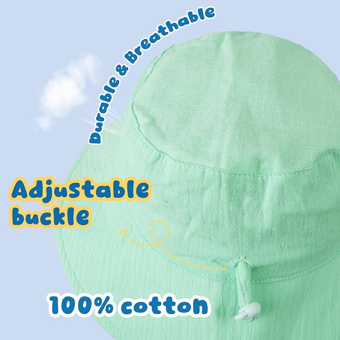 Muslin Baby Sun Hat Sun Protection Baby Toddler Bucket Hats - Image 2
