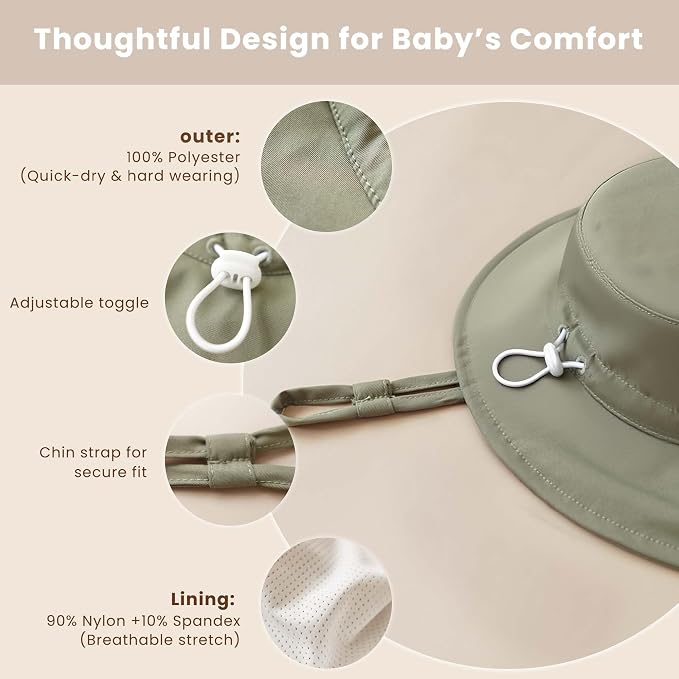 Konssy 2-Pack Muslin Baby Sun Hats - Image 2