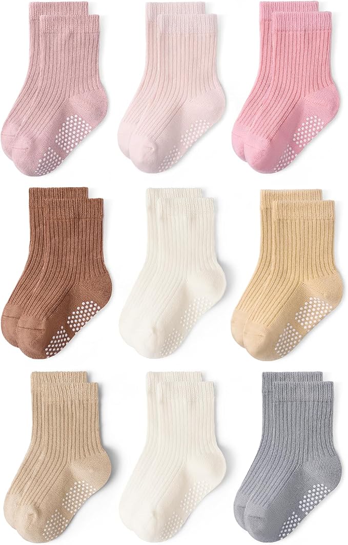 Baby Toddler Essentials Non-Slip Crew Socks by Bearbay