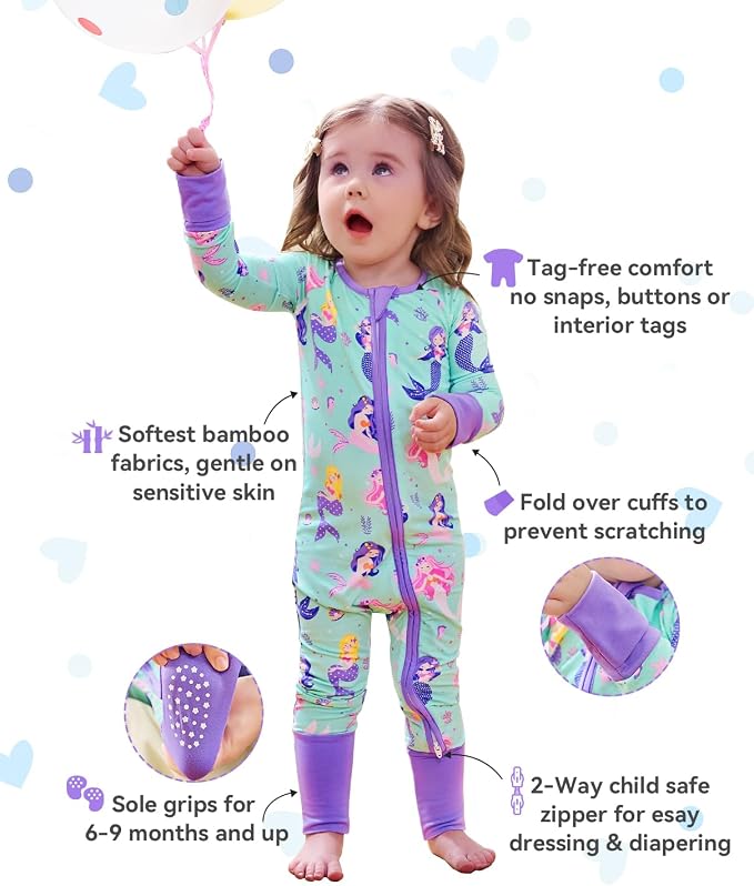 babee Reshinee Viscose Derived from Bamboo Baby Footie Pajamas Convertible - Image 2