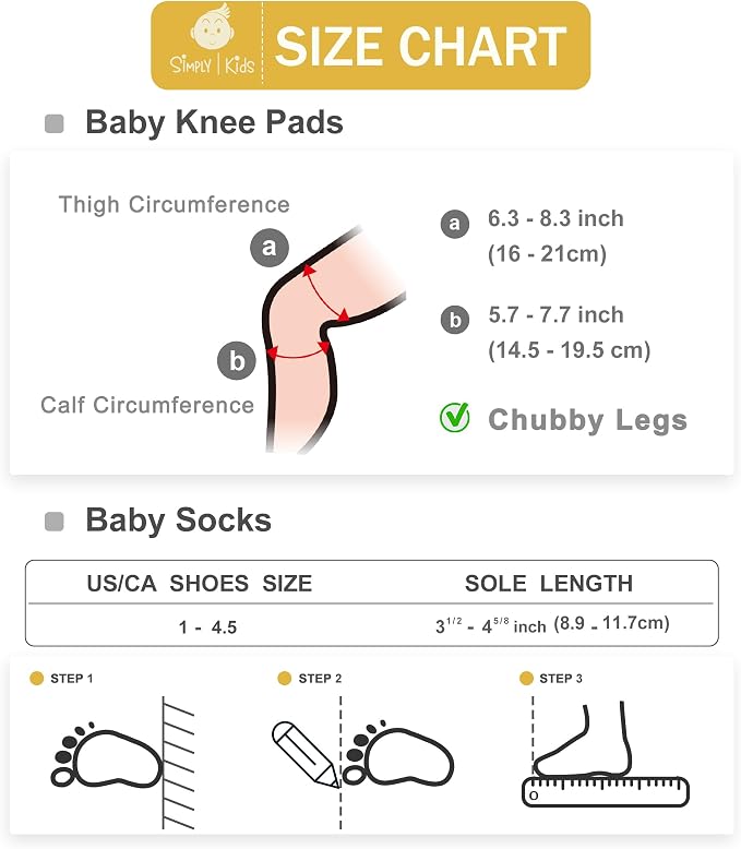 Simply Kids Anti-Slip Baby Knee Pads and Socks Set - Image 5