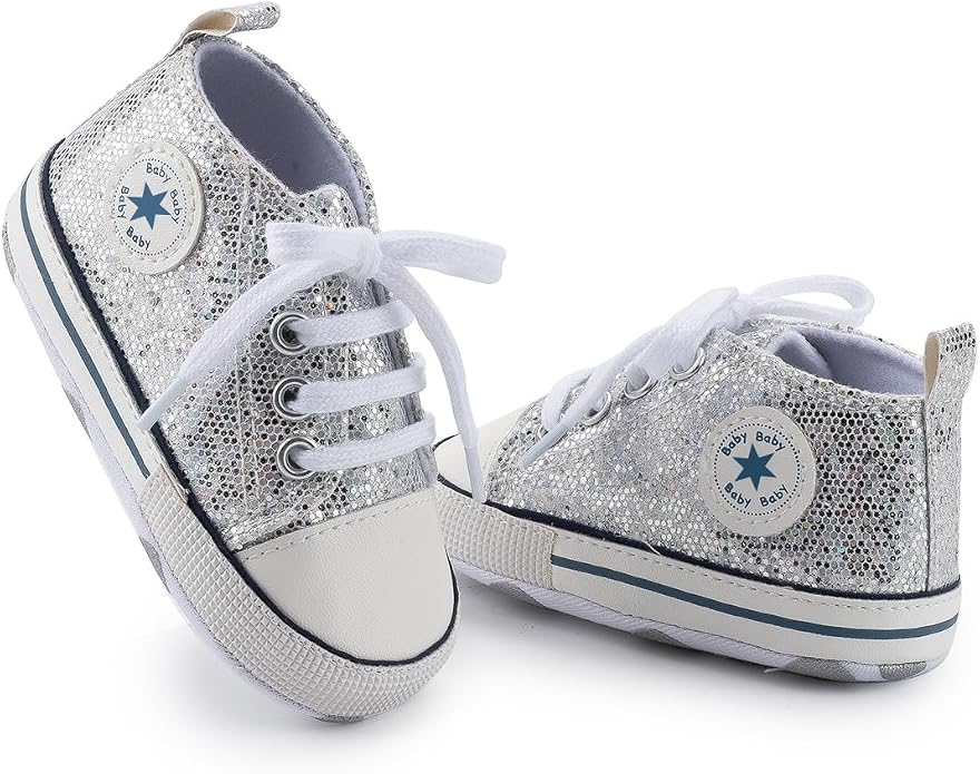 Unisex Baby Girls Boys Canvas High-top Shoes, Newborn Infant Anti-Slip Soft - Image 4