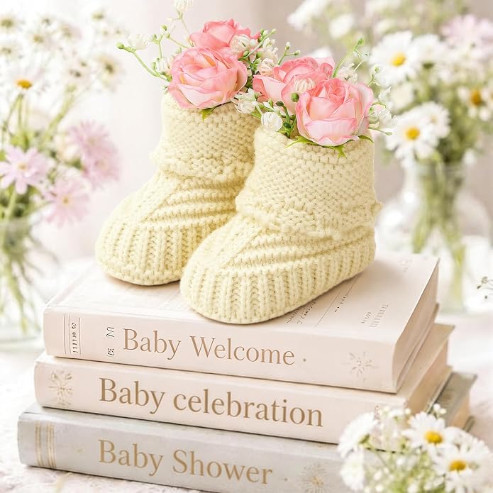 Glitopper 4 Set Baby Shower Table Decorations Booties Bulk - Image 7