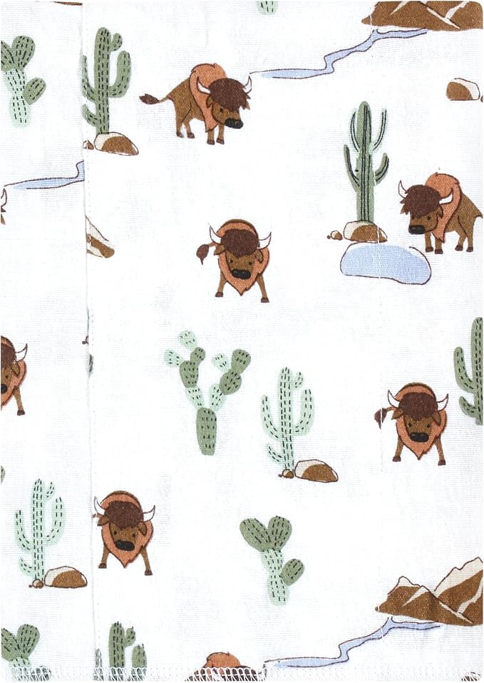 Luvable Friends Hudson Baby Flannel Burp Cloths 7pk, Forest Trail - Image 2