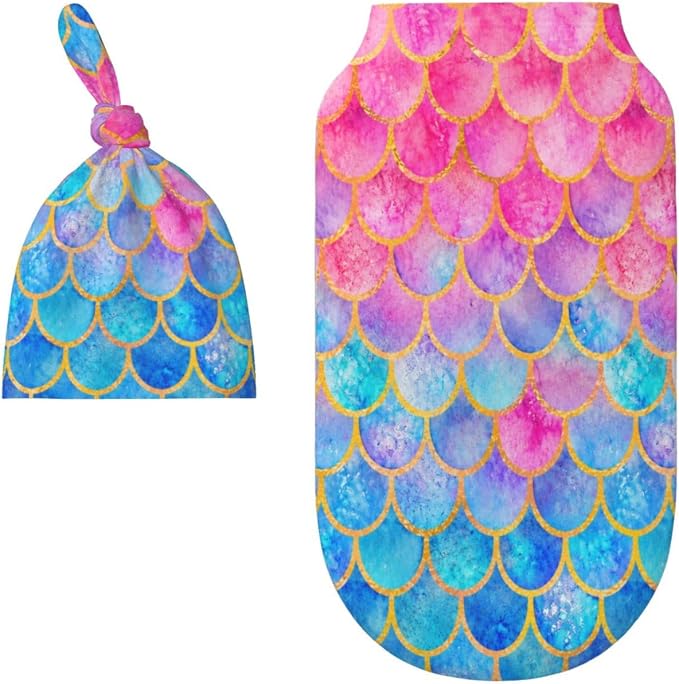 Mermaid Swaddle Blankets Soft Receiving Blanket Baby Swaddle Wrap - Image 8