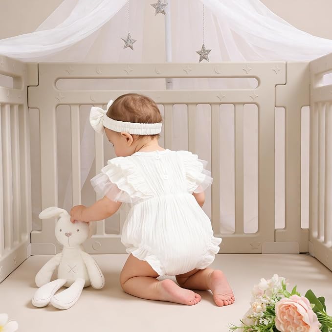 TITKKOP Ruffle Bubble Romper for Baby Girl | One-Piece Shorts Jumpsuit | Summer - Image 7
