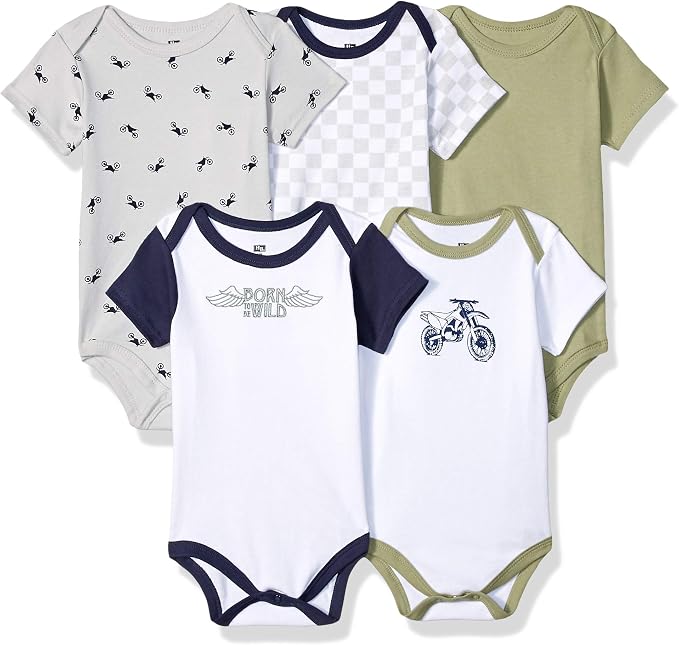 Hudson Baby Unisex Baby Cotton Bodysuits 5-pack by HudsonBaby