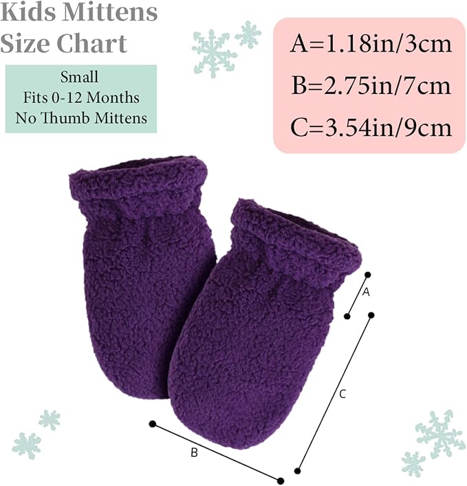 Zsedrut Baby Boys Winter Glove Warm Toddler Infant Girls Mittens Fleece Lined - Image 6