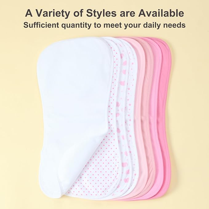 Baby Burp Cloths 8-Pack, Waterproof Burping Cloths, 4-Layer Super Absorbent & - Image 7