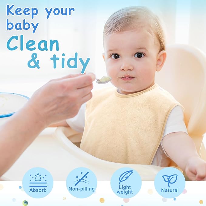 Hercicy Full Coverage Pullover Toddler Baby Bibs | Terry Cloth Bibs - Image 6