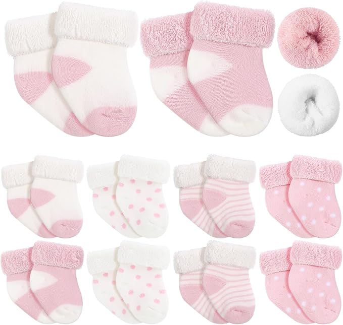 Twistover 10 Pairs Preemie Cotton Turn Cuff Socks by Twistover