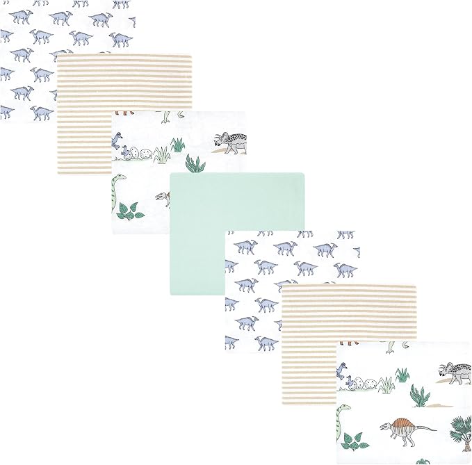 Hudson Baby Unisex Baby Cotton Poly Flannel Receiving Blankets Bundle, Boy Dino by HudsonBaby