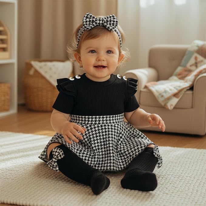 Giraropa Newborn Baby Girl Clothes Smocked Bubble Romper Dress + Socks + - Image 6