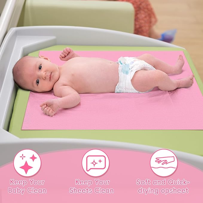 500 Pcs 18'' x 13'' Disposable Changing Pad Liners with Baby Diaper Caddy Bag 2 Ply Disposable Leak Proof Paper Liners for Surface Protection Disposable Diaper Pads for Baby Changing Station