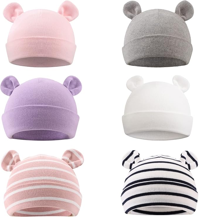Pesaat Newborn Hospital Hat 0-12Months Preemie Boys Girls Beanie Solid Infant by Pesaat