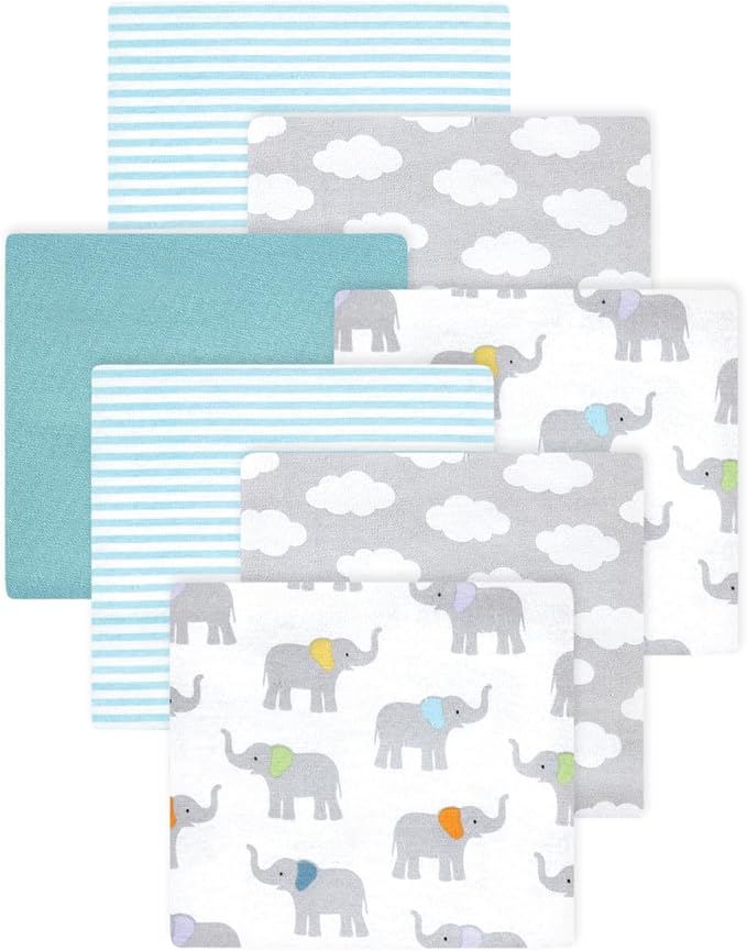 Little Treasure Hudson Baby Cotton Poly Flannel Receiving Blankets Multipack by HudsonBaby