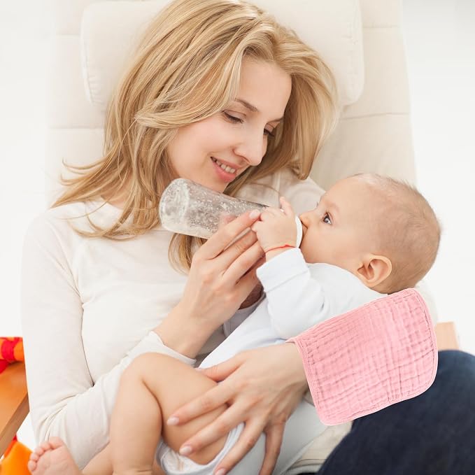 MIGIOL Muslin Burp Cloths 100% Cotton Pack of 12. Soft, Gentle & Absorbent Baby - Image 3