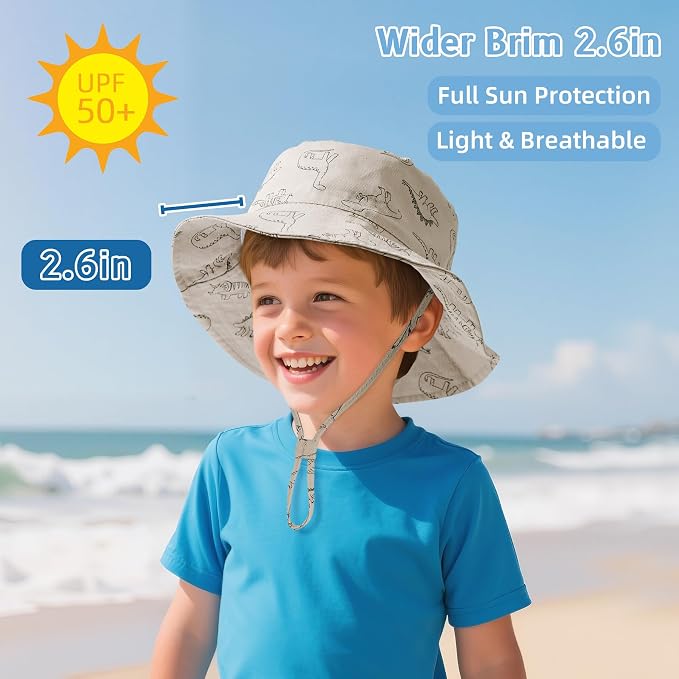 Komorebi Toddler Sun Hat UPF 50+ Kids Beach Bucket Hats Boys Girls 0-8Y | Cute - Image 4