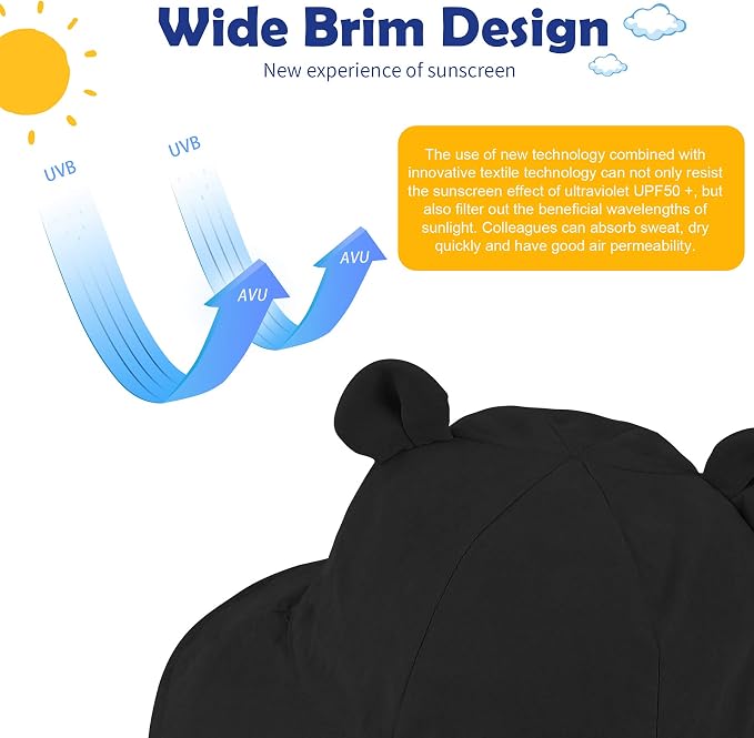 Zando Wide Brim Baby Sun Bucket Hat 0-4T UPF 50+ - Image 8