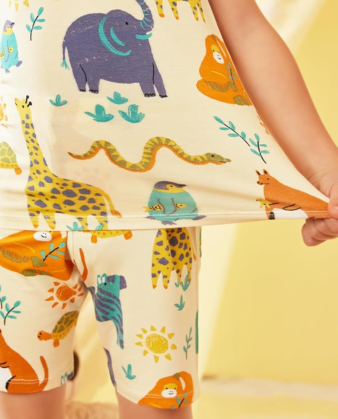 babee Reshinee Bamboo Viscose Toddler Boys Pajamas Set, Short Sleeve Kids - Image 6