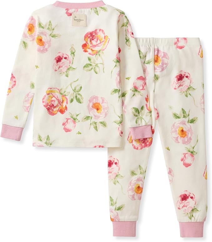 Burt's Bees Baby Girls Organic Cotton Pajamas, Toddler PJ Set, 2-PC | Soft - Image 2