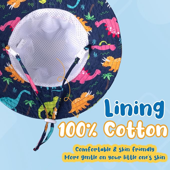 Baby Sun Hat Kids Summer Sun Protection Toddler Bucket Hat Wide Brim Adjustable - Image 4