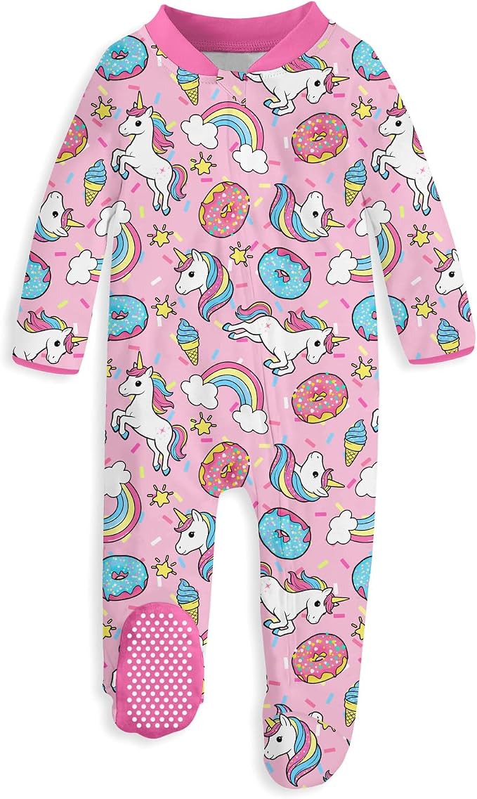 uideazone Baby Girls Footed Pajamas, Zip Sleeper by uideazone