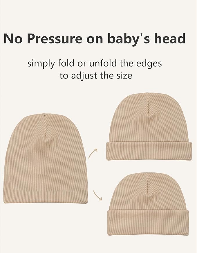 Konssy 6 Pack Baby Beanie Hats for Newborn Infant Girls Boys, 0-24 Months | - Image 4
