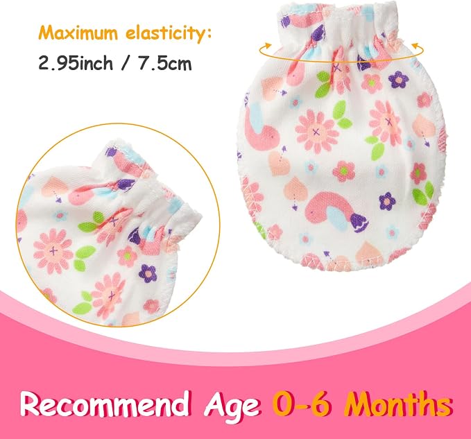 Geyoga 40 Pairs Newborn Baby No Scratch Mittens | Newborn Infant Toddler Mittens - Image 2