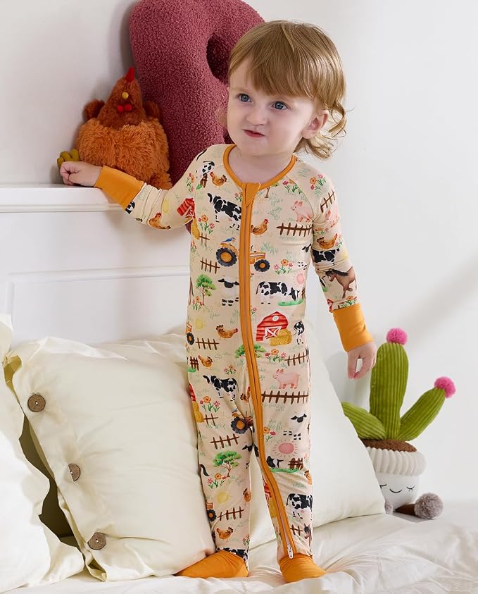 babee Reshinee Bamboo Viscose Baby Footie Pajama, Zipper Sleeper Boys Girls | - Image 5