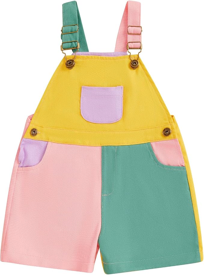 Fernvia Toddler Kids Baby Girl Boy Contrast Color Overalls Shorts Clothes by Fernvia