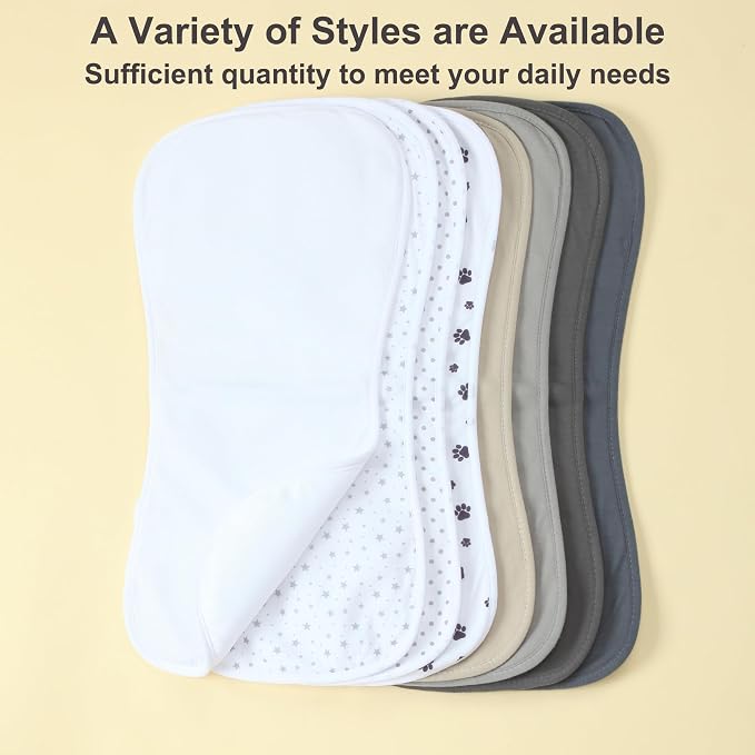 Baby Burp Cloths 8-Pack, Waterproof Burping Cloths, 4-Layer Super Absorbent & - Image 5