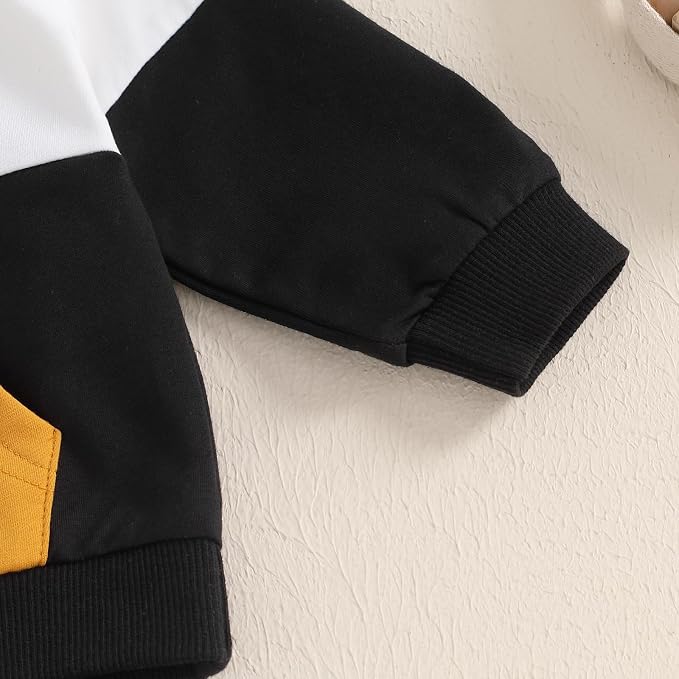 Infant Baby Boy Fall Winter Clothes Outfit Hooded Long Sweatshirt Pant Set - Image 6