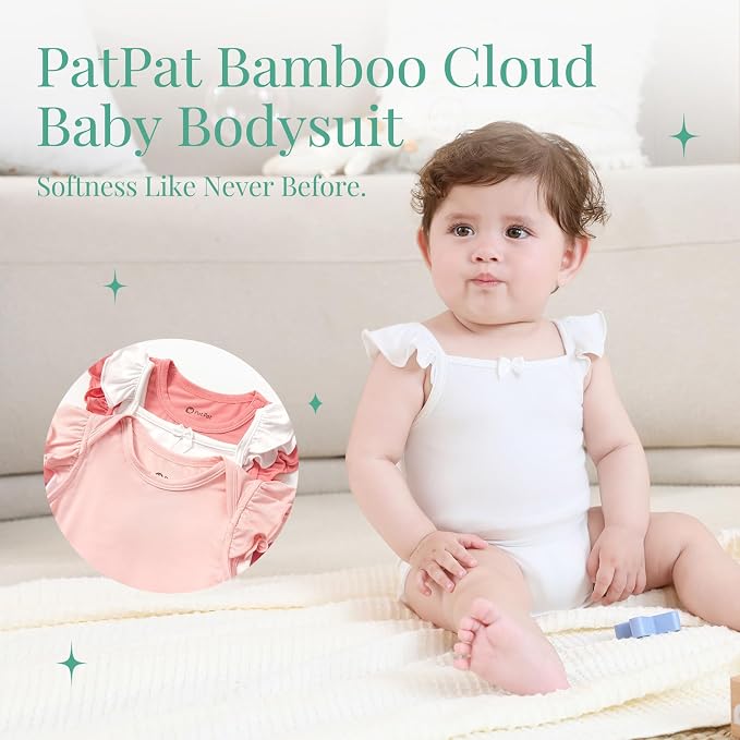 PATPAT Baby Girl Bamboo Viscose Bodysuits Set - Image 2