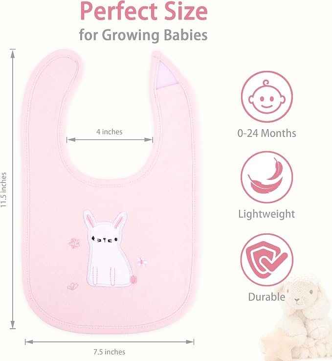 6 Pack Baby Bibs for Drooling and Teething Soft Cotton Absorbent - Image 2