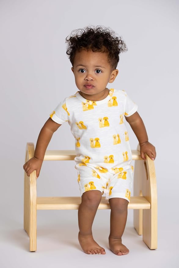 monica + andy Slub Shorty Romper, 100% Organic Baby Clothes - Image 2