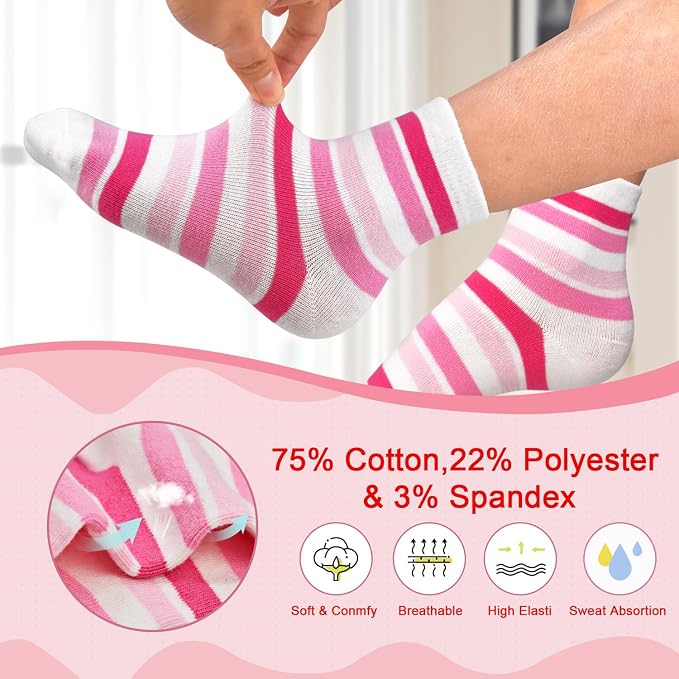 SkiBeaut Baby Toddlers Girls Socks, 12 Pairs Non Slip Kids Grips Toddler Grippy - Image 5