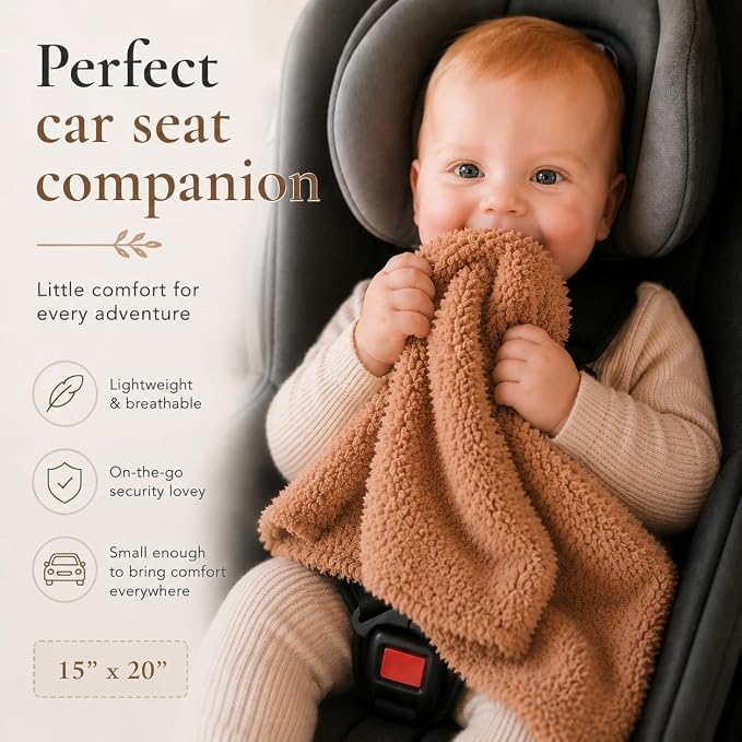 Saranoni Bamboni Baby Blanket Breathable Bamboo Soft Security Taupe Mini | - Image 6