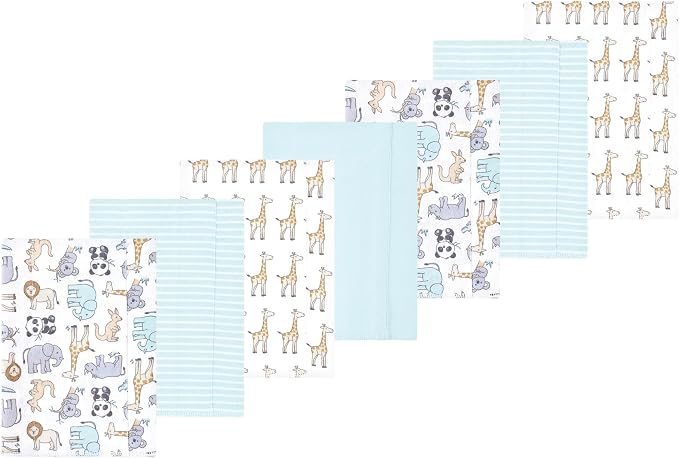 Luvable Friends Hudson Baby Flannel Burp Cloths 7pk, Kangaroo Pastel by Luvable+Friends