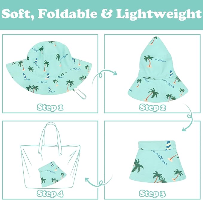 Sarfel Baby Sun Hat Summer Baby Boy Hats UPF 50+ Sun Protection Toddler Hat - Image 6