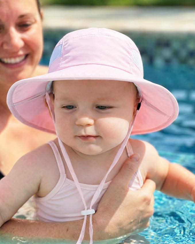 HONGTEYA 2 Pack Baby Sun Hat Infant Toddler Boys Girls Sun Protection Bucket - Image 5